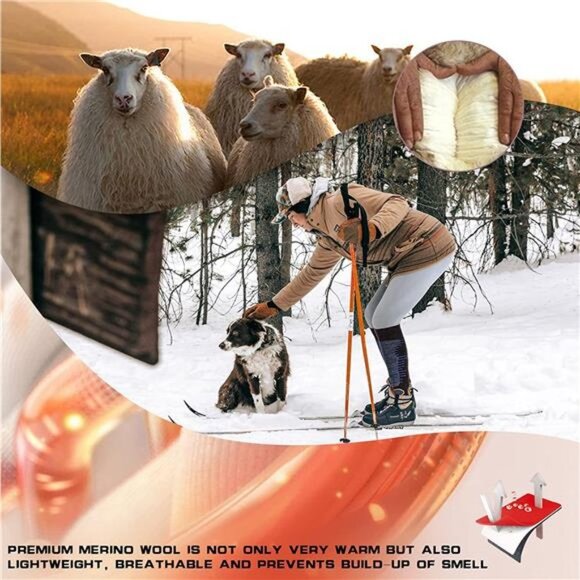 2 Pairs Men's Thermal Knee High Winter Warm Performance Socks - Picture 4 of 6